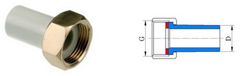 PPR hrdlo s kovovou maticou