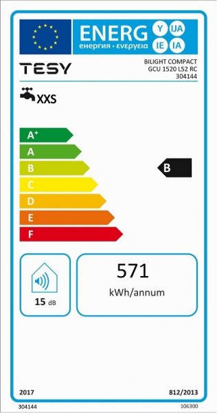Elektrický bojler TESY GCU 15 - energetický štítok