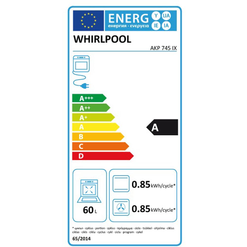 Rúra vstavaná AKP745IX WHIRLPOOL - energetický štítok