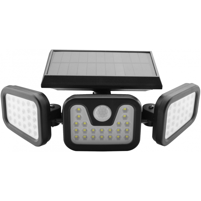 Svietidlo nástenné 15W SMD solárne s pohyb.senzorom-3 hlavy