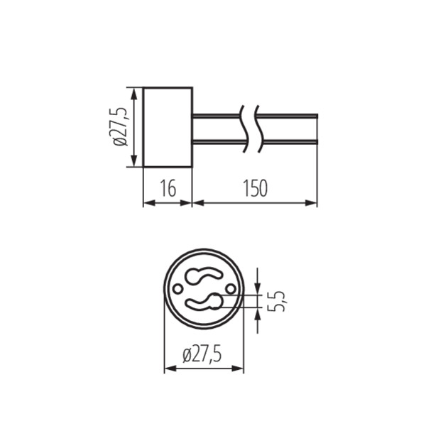 Objímka HLDR-GZ10 00402 GU10 2A 250V keramika šedá