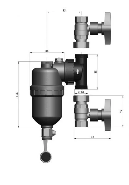 Magnetický filter QUADROMAG 3/4"