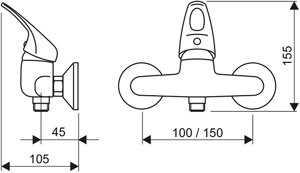 MA.4020.B/I-100 Sprchová batéria