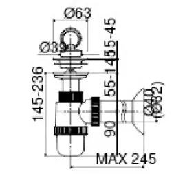 Sifón umývadlový P-957C DN40 nerezová mriežka Q63
