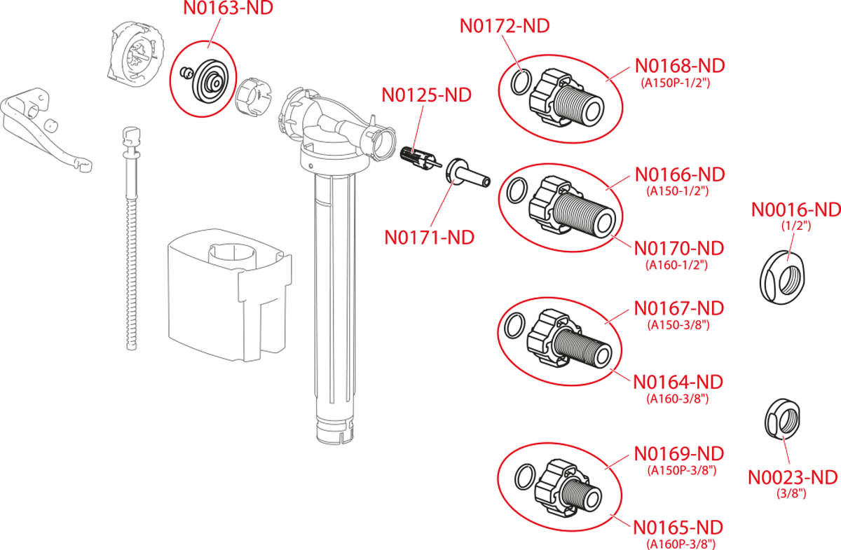 Napúšťací ventil bočný A150UNI univerzalny 1/2" - 3/8"