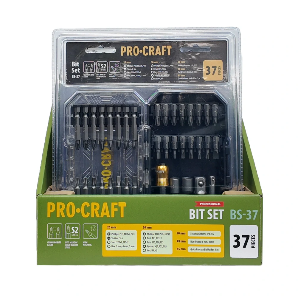 37-dielna sada bitov Procraft BS-37, S2