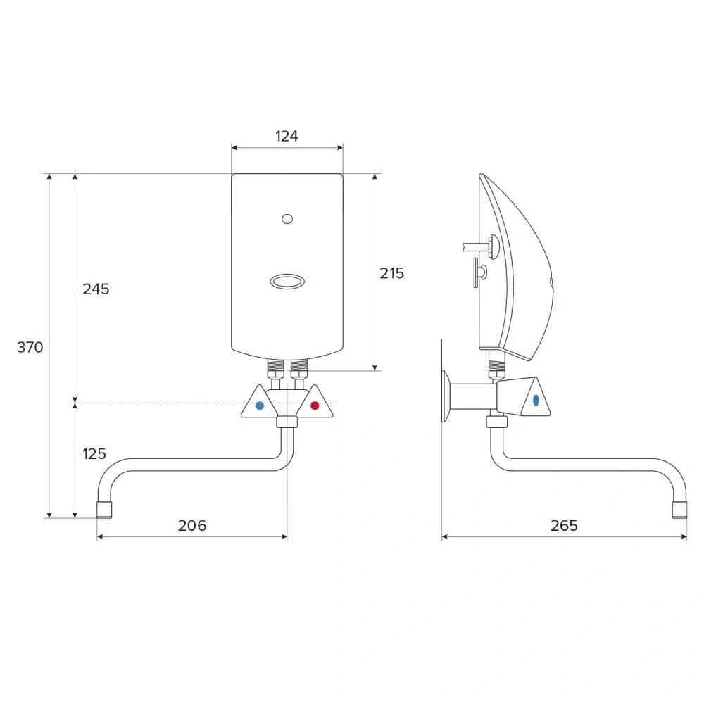 Elektrický prietokový ohrievač vody HAKL PM-B SET 3,5kW s klas. batériou IconicLine