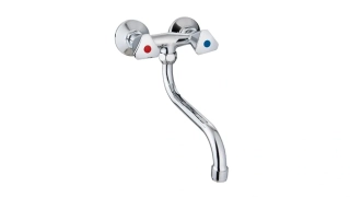 KBD301A Klasik Duo drezová batéria na stenu 100 mm SAMTEK, s rukoväťami (keramické uzávery vody)