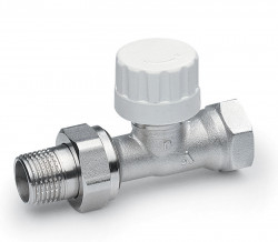 Ventil radiátorový 1/2" DN15 priamy, poniklovaný, termostatický s prednastavením