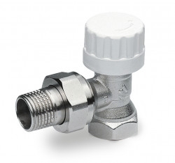 Ventil radiátorový 1/2" DN15 rohový, poniklovaný, termostatický s prednastavením
