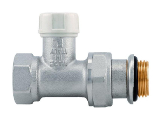 Radiátorový uzatvárací ventil spiatočkový priamy, 1/2", chróm, (spojka radiátorová) s O-krúžkom