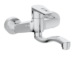 Drezová kuchynská batéria KB301 KLASIK páková SAMTEK, na stenu 150 mm, prevýšené výtokové ramienko