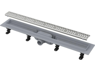 APZ10-750M SIMPLE Podlahový žľab s okrajom pre perforovaný rošt, dĺžka 750 mm, s roštom nerez