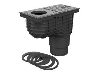 325C - KV 110/125 Kanalizačná vpust spodná UNIVERZAL D 110/125, čierna