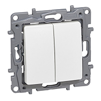 Niloé Spínač striedavý dvojitý R6+6 biely 764502  
