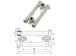 PPR nástenný komplet O 20 mm - 1/2" závit kovový vnútorný