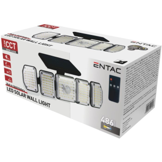 Svietidlo nástenné 2.5W SMD CCT solárne-5hlavový s pohyb.senzorom+IR