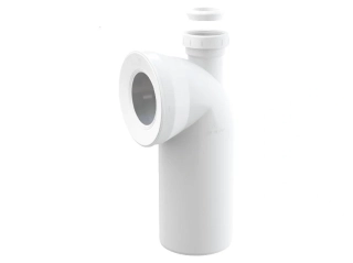 Prípojka k WC A90-90P40/50A – koleno 90° s pripojením z hora DN40/50